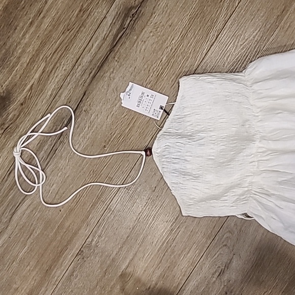 NWT ZARA White Maxi, Tiered, Bead Detail, sz Xs Lined. - Picture 3 of 8